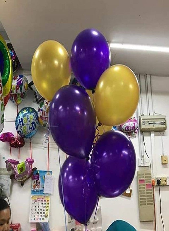 AMFIN بالونات معدنية من AMFIN® (عبوة من 25 بالونًا) مقاس 10 بوصات باللونين البنفسجي والذهبي، مثالية لتزيين أعياد الميلاد، وحفلات الزفاف، والخطوبة، والذكرى السنوية - بنفسجي وذهبي - Image 4